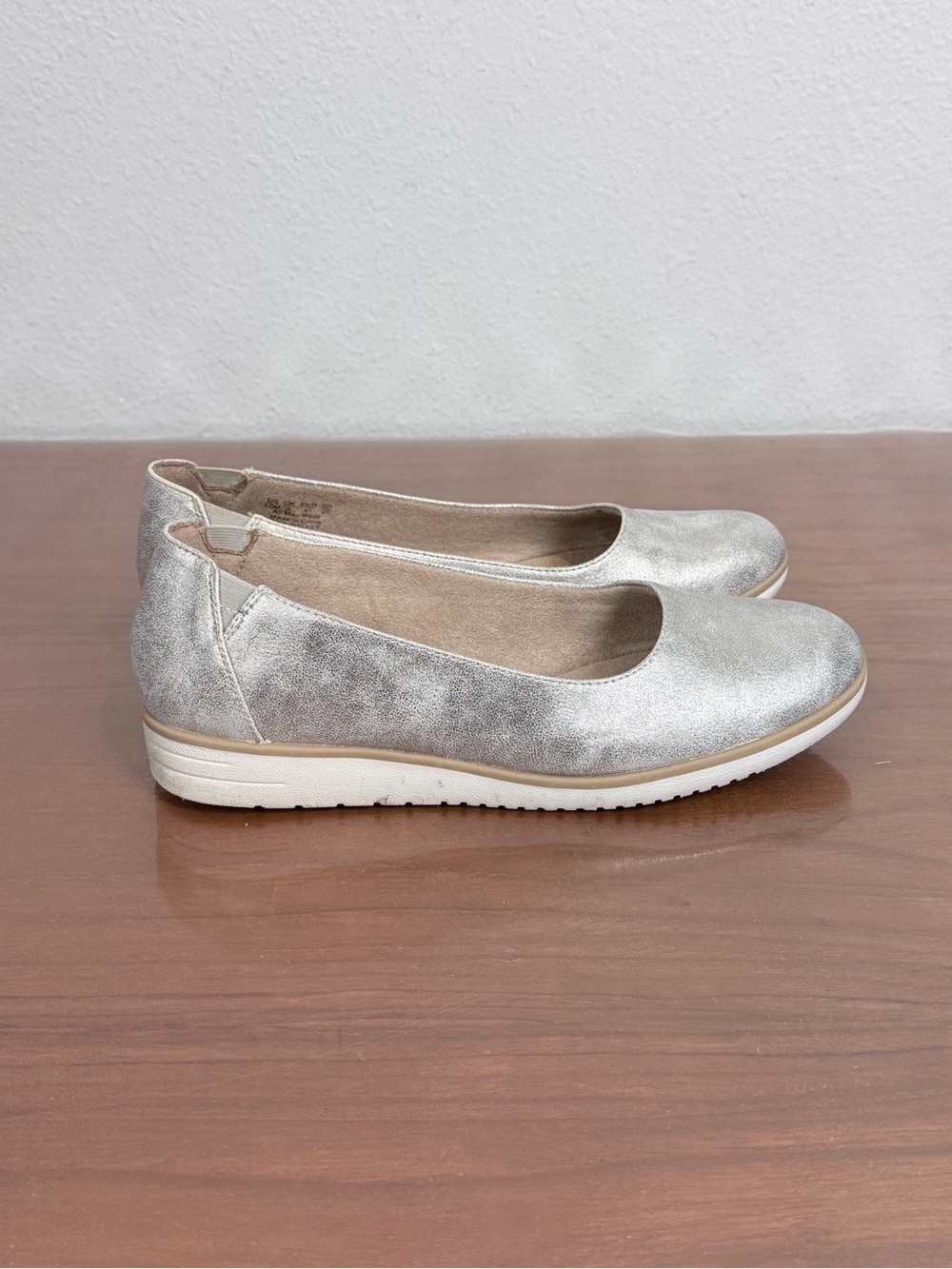 Naturalizer Soul Metallic Silver Comfort Idea Ballet Flats 10